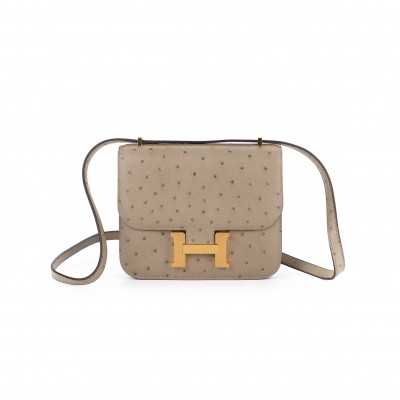 HERMES  MASTER CONSTANCE MINI 18 GRIS TOURTERELLE H083987CC81(19*15*4cm)